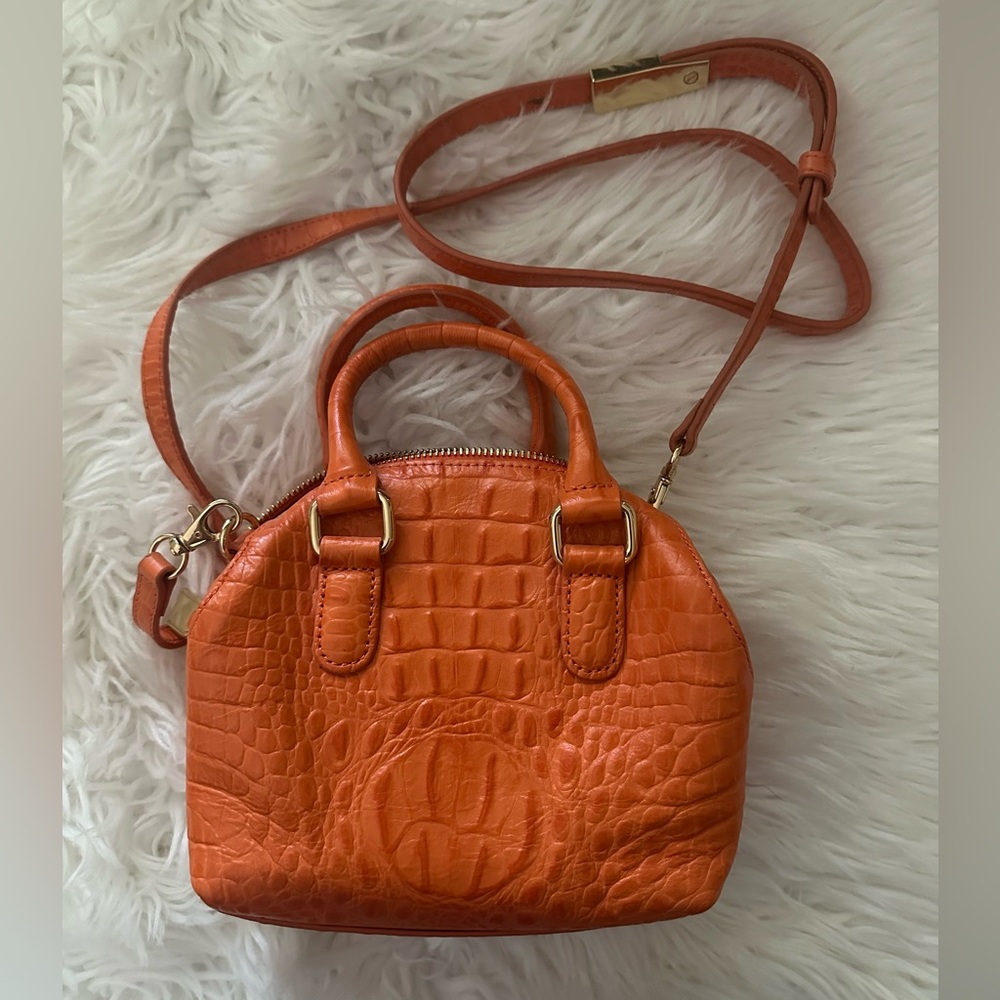G.I.L.I. Orange Croc Leather Mini Bag